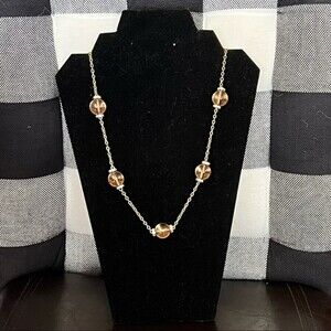 J.Crew Women's Yellow Glass Bauble Crystal Bead Layering Necklace